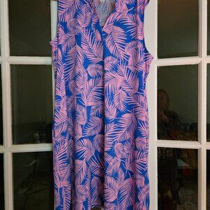 DEAR SCARLETT Lizzie Dress size Large Pink/Blue NEw